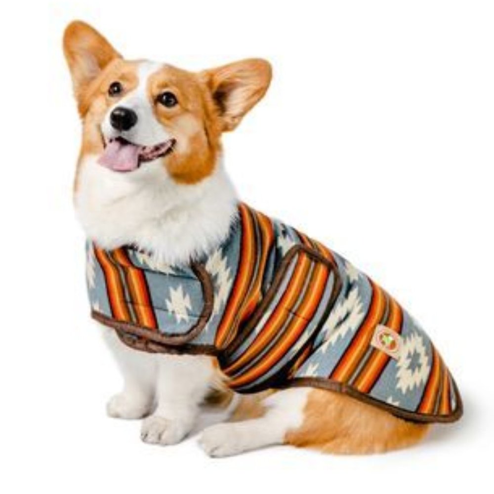 Chilly Dog Wool Dog Coat "Denim Southwest"